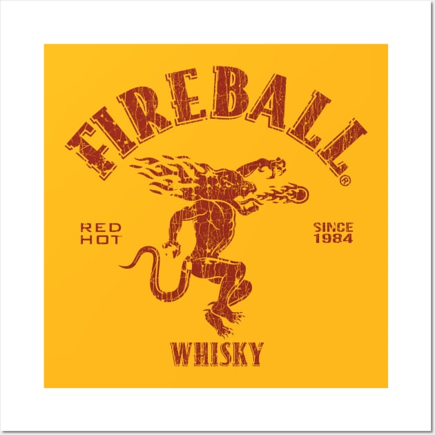 VINTAGE- FIREBALL WISKY SINCE 1984 RED Wall Art by maskangkung